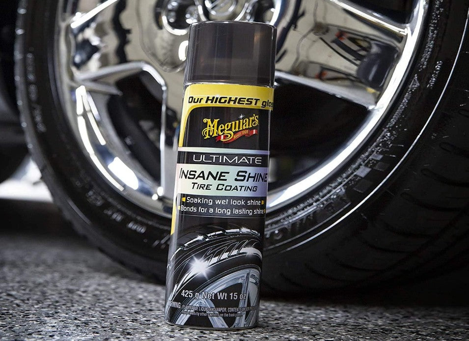 Meguiar's Ultimate Insane Shine Tire Coating – Soaking Wet-Look Tire Shine 24 oz (425 g)