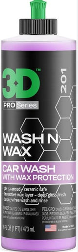 3D Car Care Wash N Wax 16 oz (473 ml)
