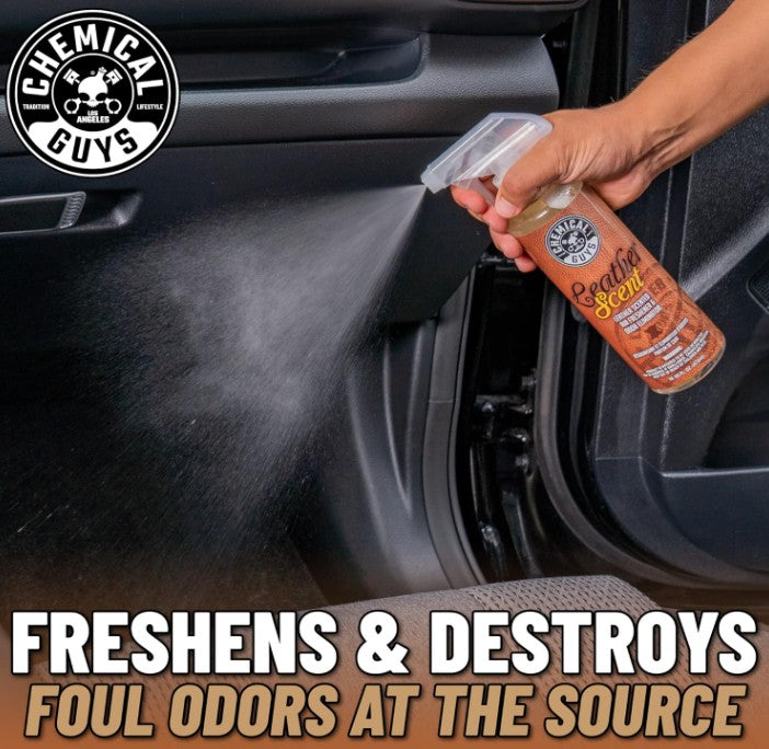 Chemical Guys Leather Scent Premium Air Freshener & Odor Eliminator 4 oz (118 ml)