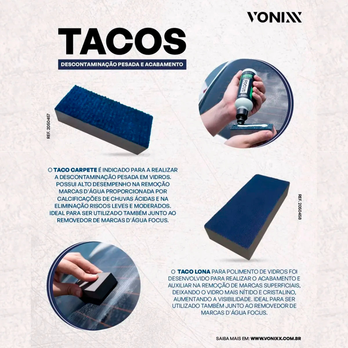 VONIXX JG 3 TACO PARA VIDRIOS PESADA TIPO CARPETE